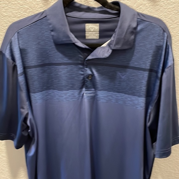 Callaway navy blue golf mens short sleeve opti-dri shirt Sz L 🏌🏾‍♂️⛳️☀️ - Picture 2 of 4